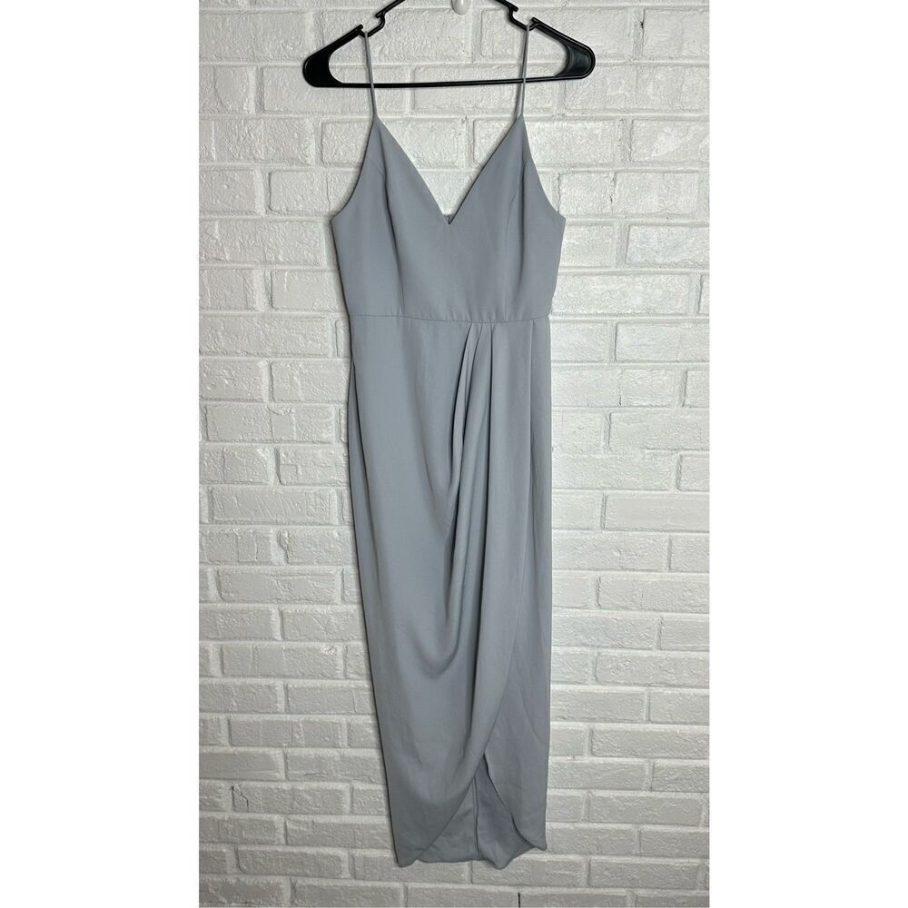 Shona Joy Stellar Drape Dress‎ Powder Blue size US 4